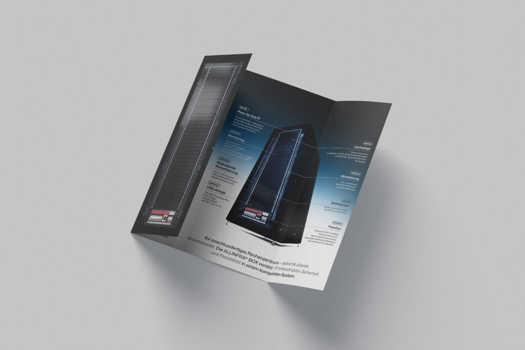 Produktfolder Allinfrabox Mockup