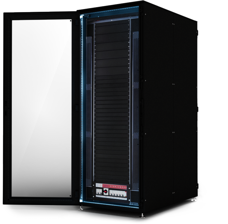 Vollausgestattetes Inhouse-Microrechenzentrum ALLINFRA® BOX mit Elektroverteilung und Kühlung