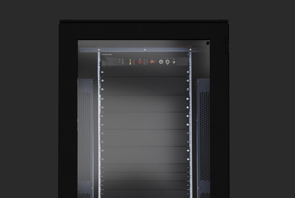 Klimatisierter Serverschrank ALLINFRA BOX als vorkonfiguriertes Micro Rechenzentrum für schnelle Implementierung und integrierte IT Infrastruktur